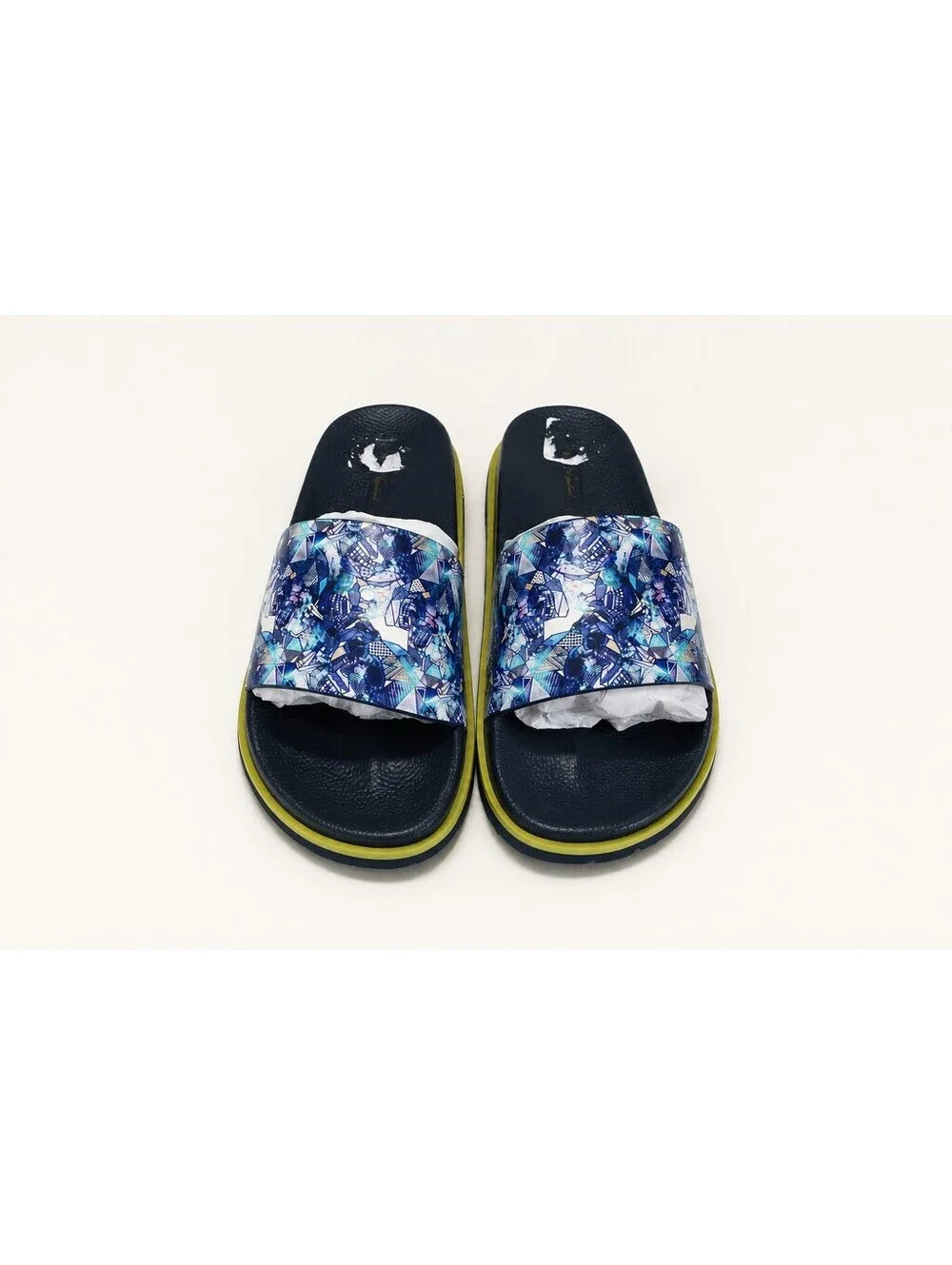 New Robert Graham Cape Town Navy Printed Slide Sandals – Men’s Size 10